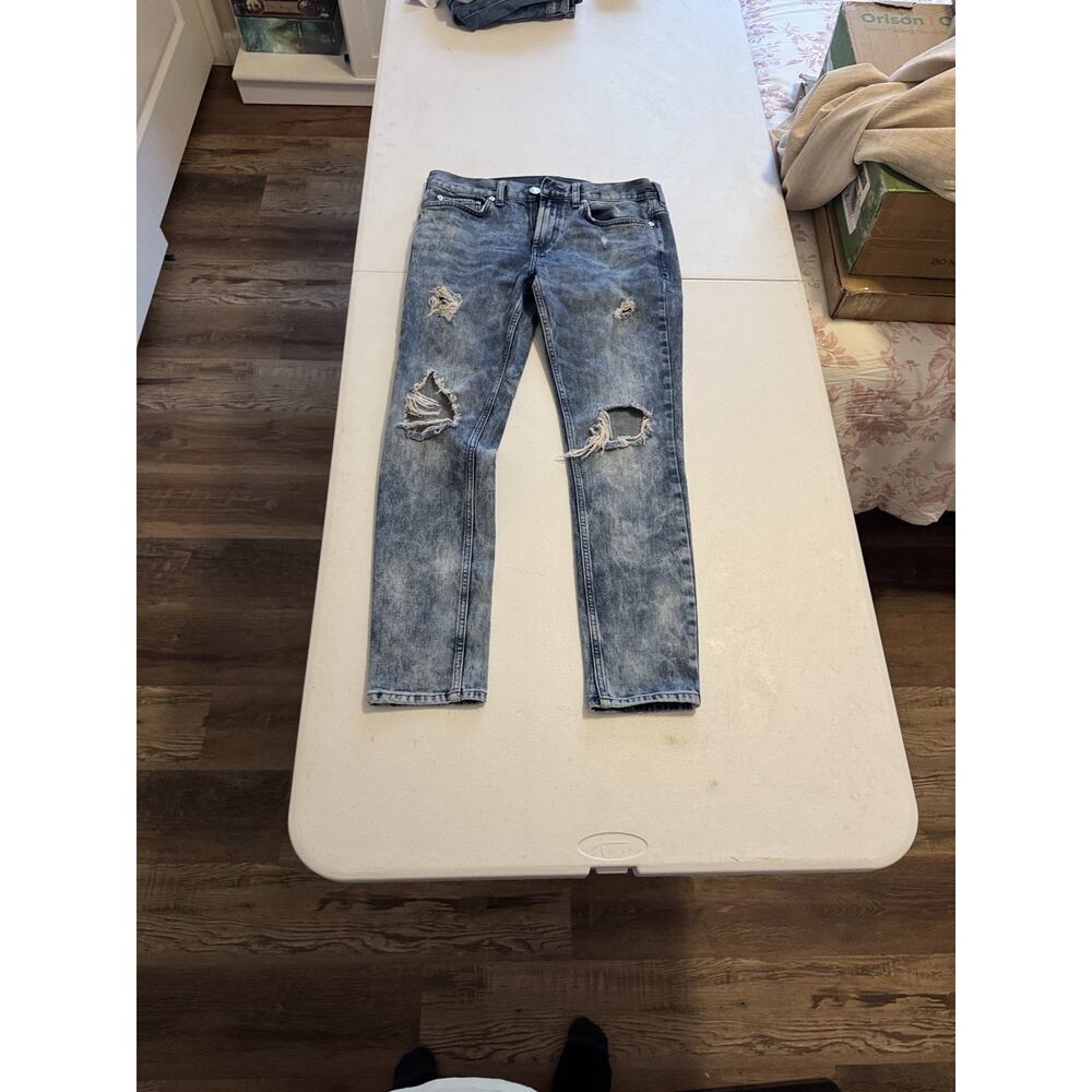 Pacsun Jeans Mens 30x30 Blue Skinny Distressed Ripped Denim Active Stretch Pants